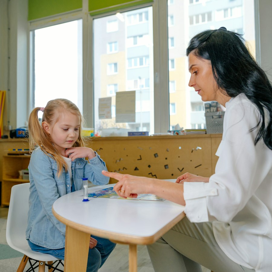 A child during a one-on-one sensory therapy session